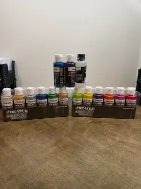 Cc14pearl Createx Airbrush Colors Pearlized 14 Color Set With Reducer New