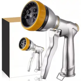 Cubilan 744110895582 Garden Hose Nozzle Heavy-duty 100% Metal Spray High Pressure Water