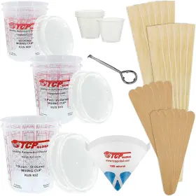 Custom Shop 705353870767 Tcp Global Premium Paint Mixing Essentials Kit. Comes With 12 Cups 6 Lid