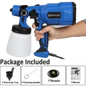 1000w Dayplus 060452745916 Electric Paint Spray Gun Sprayer Turbine Hvlp Home Fence Garden Furniture