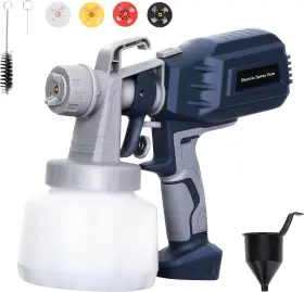 Dynavolt Tl-sg001-s Electric Paint Sprayer 650w Hvlp Spray Gun With Adjustable 4 Blue Grey