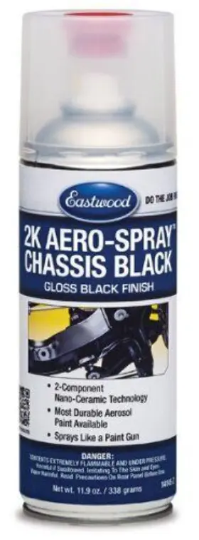 Eastwood 607174110377 2k Ceramic Aerosol Chassis Black Satin Gloss 25-30% Level Aerospray