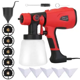 Gpct3641 Edge Collections New Electric Paint Sprayer Hvlp 5 Nozzles Adjustable 800ml Cup