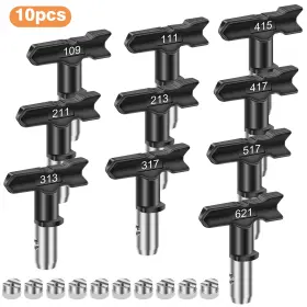 Eeekitonline 600609594735 10pcs 304 Stainless Steel Airless Paint Sprayer Precision Nozzles