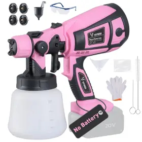 Sfh213gt-mvbasd8g3-ia8shf123 Elmazproduct Electric Cordless Paint Spray Gun For Dewalt 20v Max Battery Hvlp Sprayer Pink