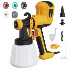 Elpidio 978804910839 Paint Sprayer Hvlp Spray Gun With Cleaning And Blowing Joint 4 Copper Nozzles