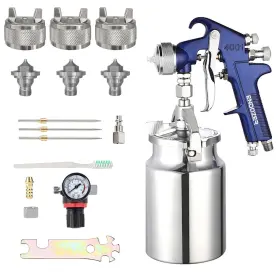 Endozer 708707394544 Professional Siphon Feed Spray Gun For Paint Red Handle 34 Oz -1.4 1.7 2.0m