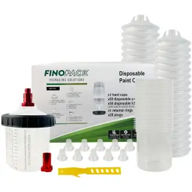 Endozer 735851987643 Disposable Paint Cup 50 Pack 20 Ounce 600ml Mixing Cups For Automotive