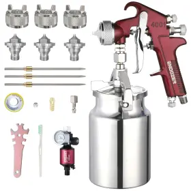 Endozer 799473832316 Professional Siphon Feed Spray Gun For Paint Red Handle 34 Oz -1.4