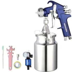 Yw-4001s Endozer Professional Siphon Feed Spray Gun For Paint Red Handle 34 Oz -1.8mm Nozzle