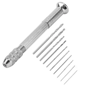 Eujgoovwfnx8oc0th598 Eujgoov Accurate Pin Vise Hand Drill With 10pcs Micro Bits Set 0.5-2.0mm Mini