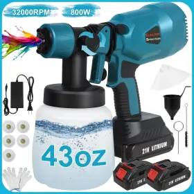 Ezby-05a Ezby 800w Electric Paint Sprayer With 1200ml Container& 2 Batteries