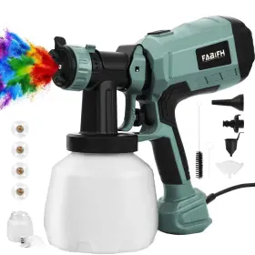 K11-pro Fabifh Paint Sprayer 700w Hvlp Spray Gun With 4 Copper Nozzles And 3 Patterns