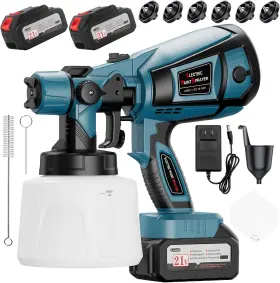 Fanbdedge 445030164156 Paint Sprayer 650w Cordless With 2 X 4000mah 21v Battery All Copper Motor 6 No