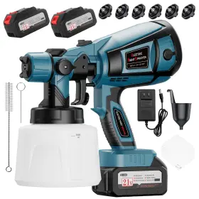 Fanbdedge 765452392522 Paint Sprayer 650w Cordless With 2 X 4.0mah 21v Battery All Copper Blue