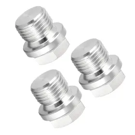 Fipux 601968630805 M16 X 1.5 Male Outer Hex Head Plug Solid Thread Bung Pipe Fitting 3pack