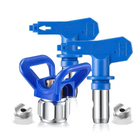 202227 Flylin Airless Paint Sprayer Gun Nozzle 3 Pcs Spray Tips Guard Seat Replacem