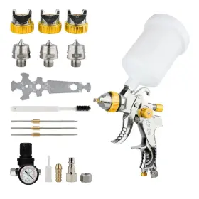 Fn-2008 Fornax Hvlp Spray Gun With Replaceable 1.4mm 1.7mm 2.0mm Nozzles Needle Cap A