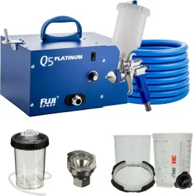 Fuji Spray 612850289513 Q5 Platinum Gravity Feed Hvlp System With 3m Pps Kit 13oz Cup