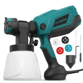 700w Fujiwara 804946926430 Electric Paint Spray Gun High Power Hvlp With 4 Size Nozzles