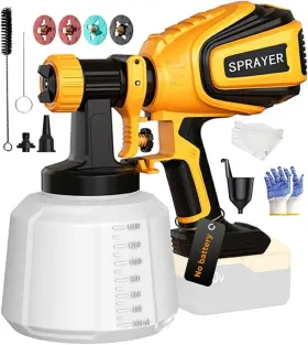 Euh22 Fuziiav Cordless Paint Sprayer For Dewalt 20v Max Battery Electric Spray Gun Wi