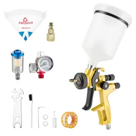 Fl001 Fxfoucs Hvlp Spray Gun With 1.3mm Nozzle Car Paint Premium Tool Kit Perfect For