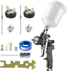 Gattlelic 313051584512 Hvlp Air Spray Gun With 0.8/1.0 Mm Nozzles Mini Automotive Paint Sprayer Gu