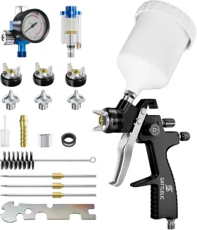 Gattlelic 744759056566 Lvlp Air Spray Gun Premium Kit With 1.3/1.5/1.7mm Nozzle And Regulator Automot