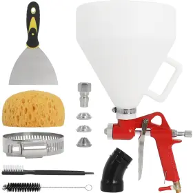Yy28 Gekufa Drywall Texture Sprayer Air Hopper Spray Gun 1.5 Gallon With 3 Nozzles 4.5m