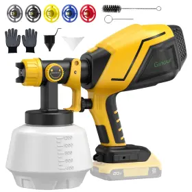 Ginour 065020428154 Cordless Paint Sprayer For Dewalt 20v Battery Electric Hvlp Spray Gun W