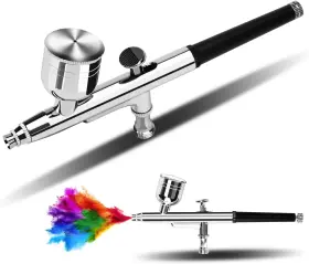 Pen01 Gocheer Dual-action 0.3mm Air Brush Gun For Fine Detail Painting Makeup Black