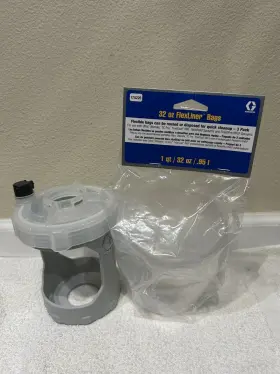 17p551 Graco Truecoat 360 Flexliner 32 Oz Cup With 3 X Liners Kit Gray Genuine Lot