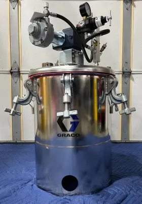 236152 Graco New 5 Gallon High Pressure Hvlp Pot With Agitator Stainless Steel