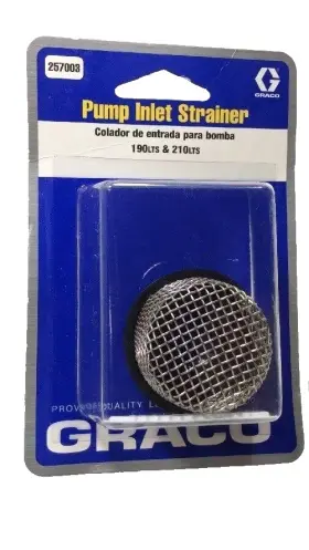 210lts Graco 257003 Pump Inlet Strainer Paint Sprayer Steel Metal Mesh 190lts And