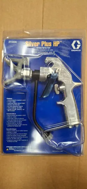 273334 Graco Industrial Silver Plus Hp Airless Spray Gun 2 Finger Trigger