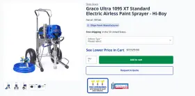 1095 Graco 769946711028 Ultra Xt Standard Electric Airless Paint Sprayer