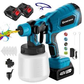 Qy00001 Greraes Cordless Paint Sprayer With 2 48v Batteries Hvlp Electric Gu