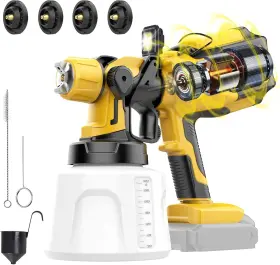 Grione 313093585584 Cordless Paint Sprayer Compatible With Dewalt 20v Max Battery No - Ele