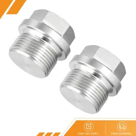 Gryfton 686130914266 2pcs M24 X 1.5 Male Hex Head Plug Stainless Steel Solid Thread Pipe Fitting