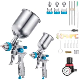 A1097k-11-v0 Gyfent Spray Paint Gun Set Hvlp Auto Air With 2