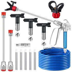 A1099k-11-v0 Gyfent 14pcs Airless Paint Sprayer Gun Kit For Diy 3600psi Spray With 2