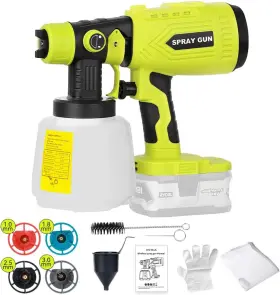 Wxd-sg001 Haopkzapyr Cordless Hvlp Paint Sprayer For Ryobi 18v One Battery 200w High Green/black