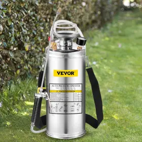 Lawn-and-garden-sprayers2g Happybuy 2 Gallon Stainless Steel Sprayer 20 Inch Wand And 3ft Silver