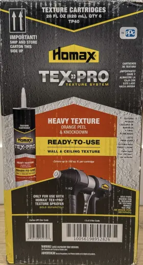 Tp40 Homax Texpro Texture Cartridges 6x28 Orange Peel And Knockdown Ready To Use - New