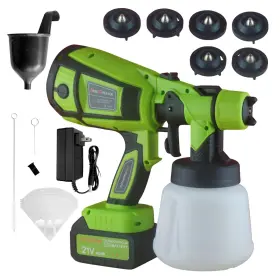 Csps021-ge Honjan Cordless Paint Sprayer 4.0 Ah Battery Gun With 900ml Container