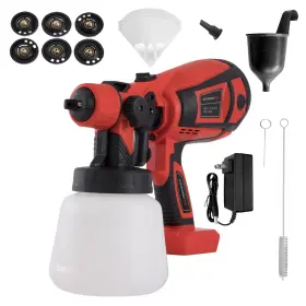 Csps021-rd-nb Honjan Cordless Paint Sprayer Cup 6 Brass Nozzles And Paper Filter For Hom