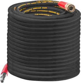 Hourleey 745860313616 50ft Pressure Washer Hose With 3/8 Inch Quick Connect High Tensile