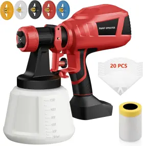 Hl-klb-007r Houselife Cordless Paint Sprayer Compatible With Milwaukee M18 18v Battery Red Black