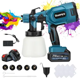 Lxr-43a-lzj Huanyu Cordless Paint Sprayer With 2 Batteries 21v 4.0ah Spray Gun