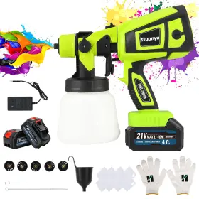 Lxr-59-yyt Huanyu Cordless Paint Sprayer With 2 Batteries 21v 4.0ah Spray Gun
